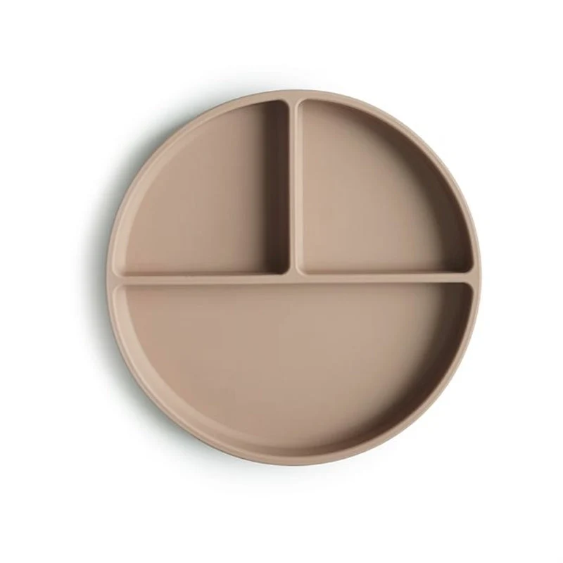 Mushie Silikon Teller mit Saugnapf Natural