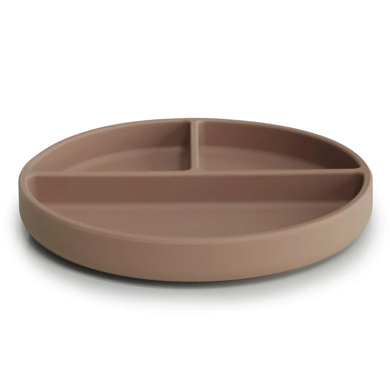 Mushie Silikon Teller mit Saugnapf Natural