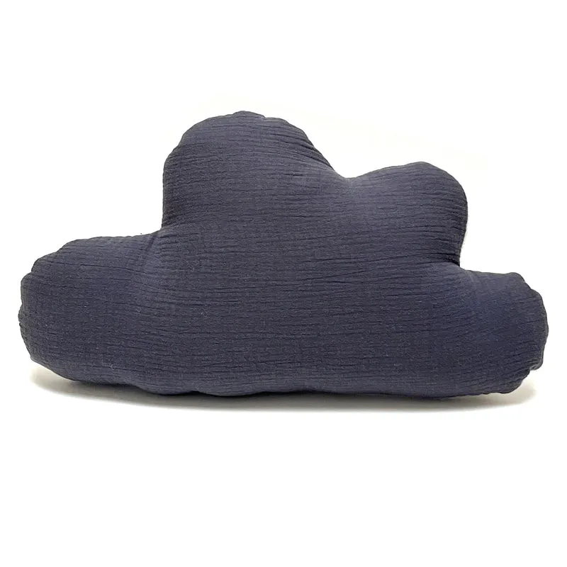 Kissen personalisiert - Namenkissen Baby - Musselin Dunkel Grau