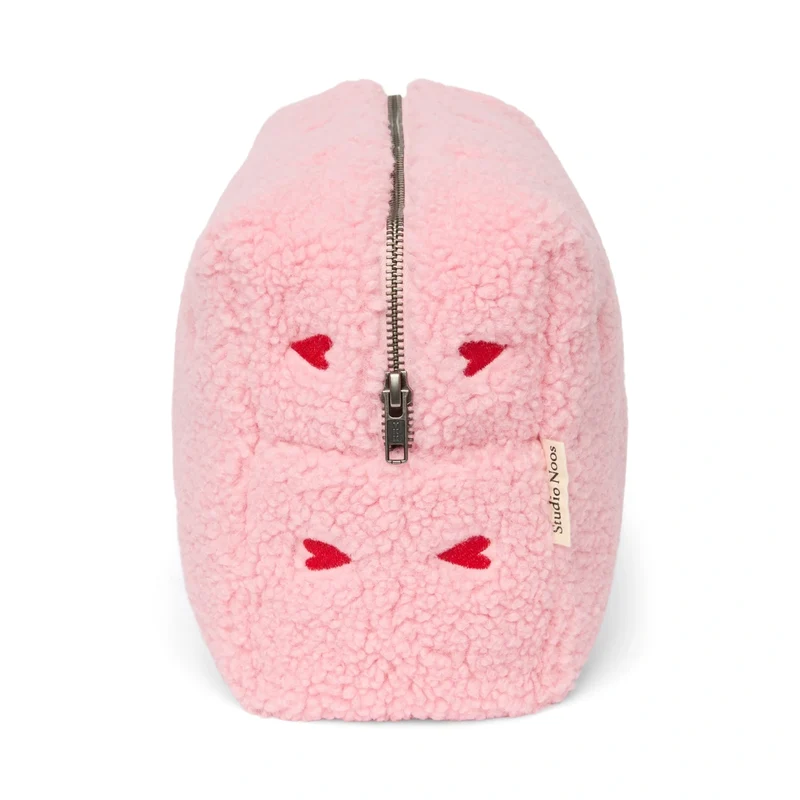STUDIO NOOS Kosmetiktasche Hellrosa Herzen Teddy