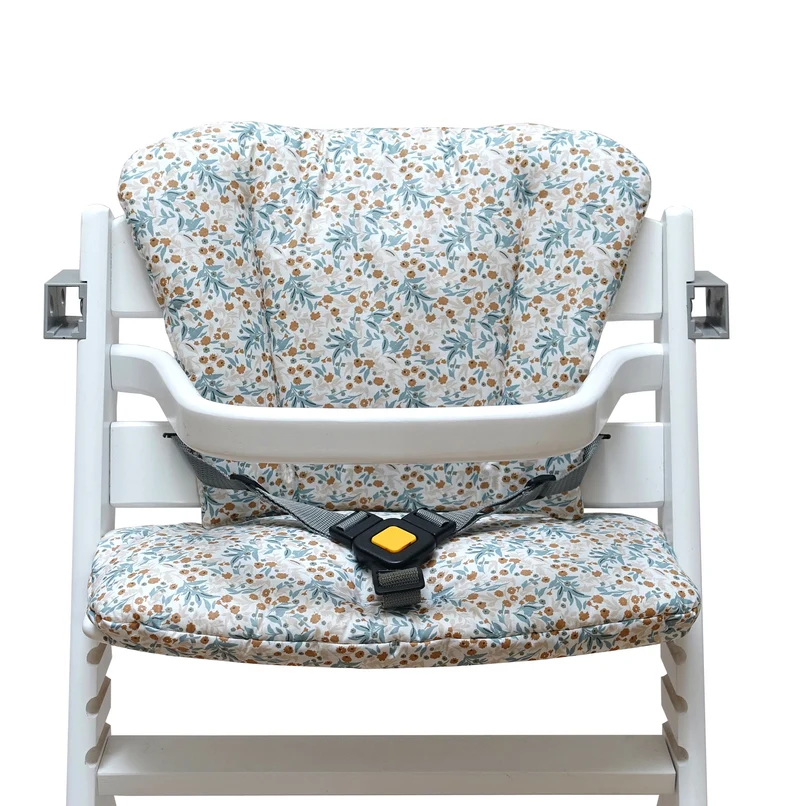 ABWASCHBAR Timba Sitzkissen Set Blumenwiese Blau Beige für Bebeconfort Hochstuhl