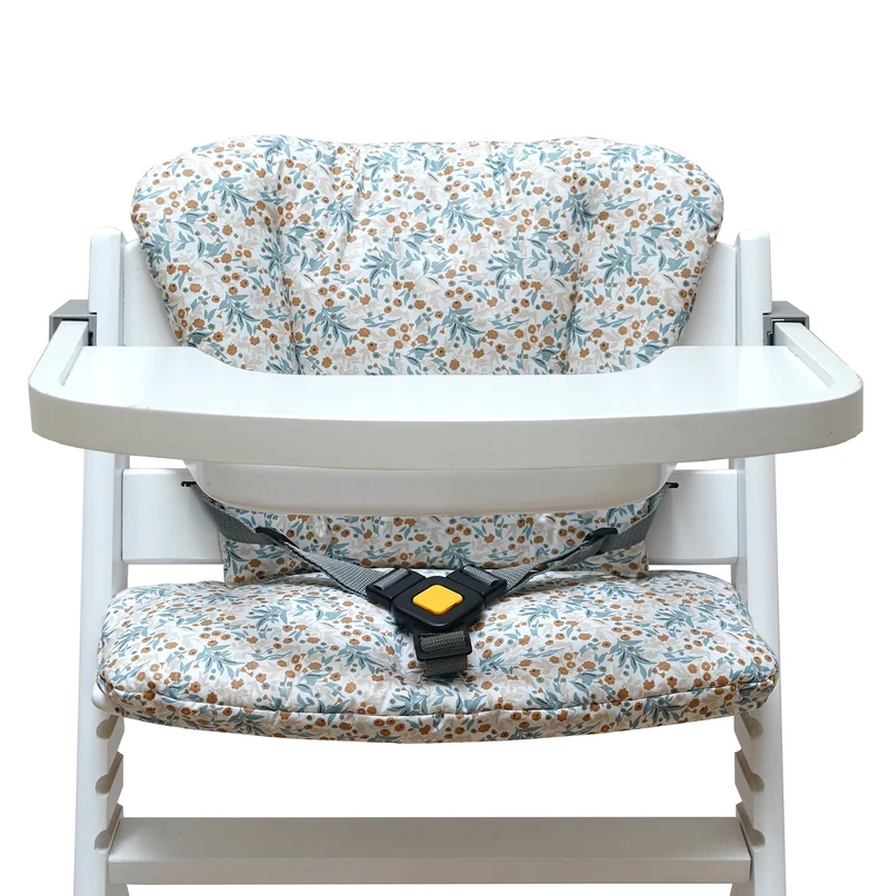 ABWASCHBAR Timba Sitzkissen Set Blumenwiese Blau Beige für Bebeconfort Hochstuhl