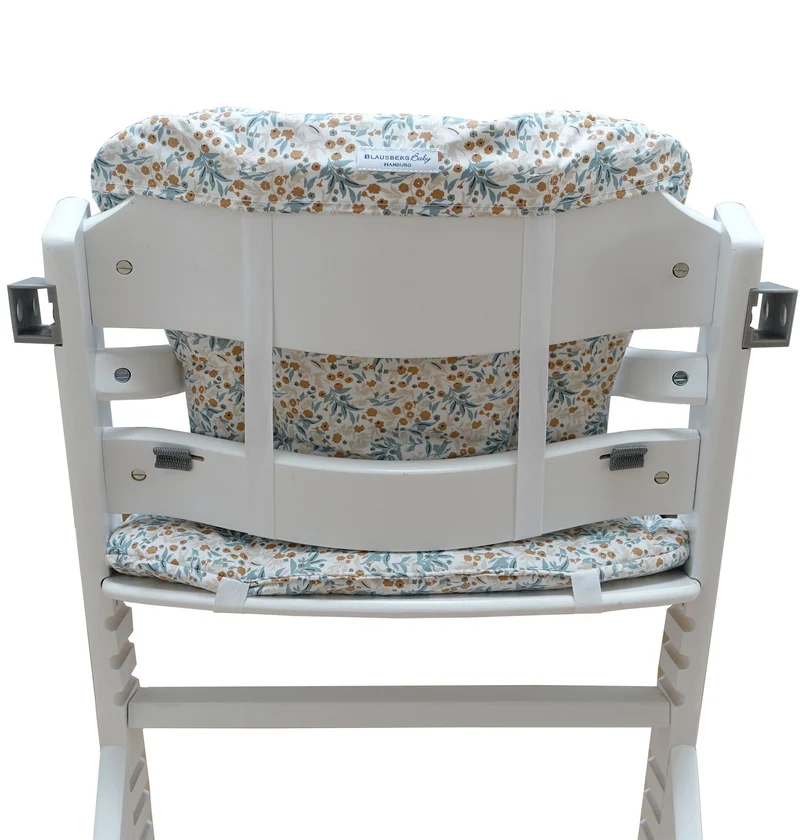 ABWASCHBAR Timba Sitzkissen Set Blumenwiese Blau Beige für Bebeconfort Hochstuhl