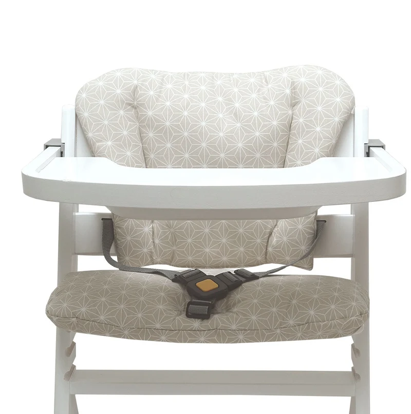 Mit Namens-Stickerei - ABWASCHBAR Timba Sitzkissen Set Happy Star Beige für Bebeconfort Hochstuhl -personalisierbar