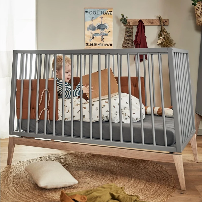 Leander Fixleintuch Bio-Baumwolle 2er-Pack Classic Babybett 60 x 120 cm Cool grey