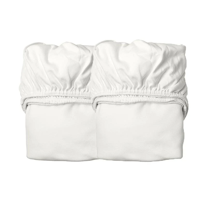 Leander Fixleintuch Bio-Baumwolle 2er-Pack Babybett 60 x 120 cm Snow