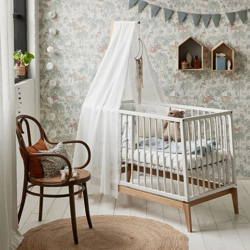 Leander Fixleintuch Bio-Baumwolle 2er-Pack Babybett 60 x 120 cm Snow