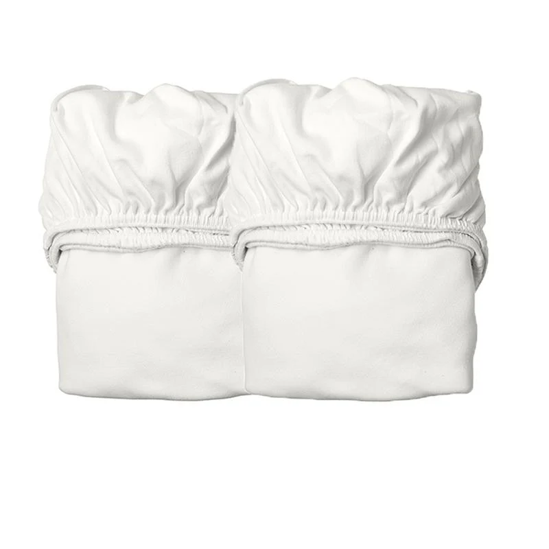 Leander Fixleintuch Bio-Baumwolle 2er-Pack Babywiege 50 x 80 cm Snow