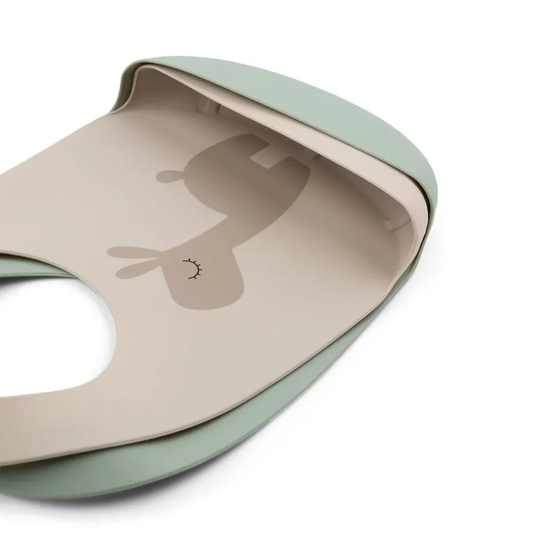 Silikon-Lätzchen “Lalee - Sand / Green” 2er Set