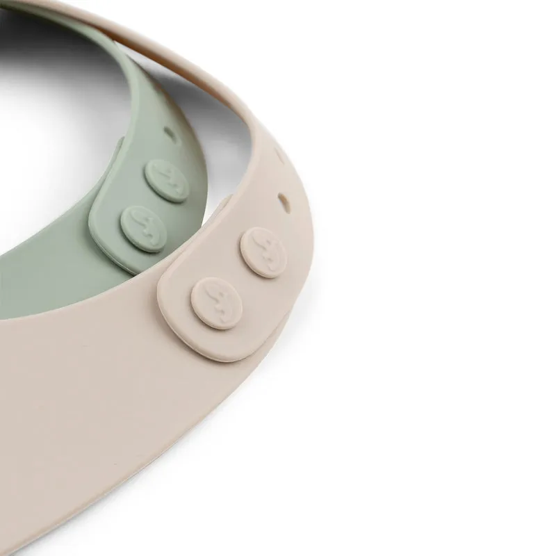 Silikon-Lätzchen “Lalee - Sand / Green” 2er Set