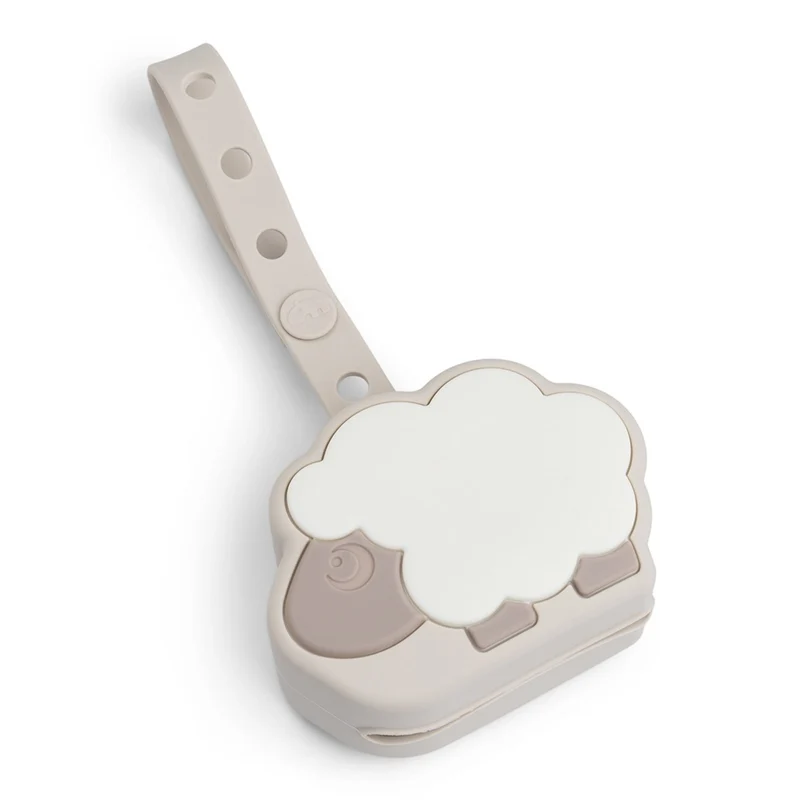 Schnullertäschchen aus silikon "Sheepy - sand"