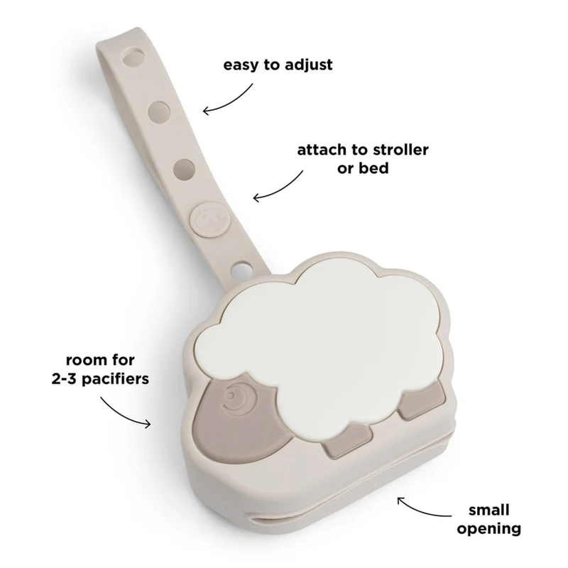 Schnullertäschchen aus silikon "Sheepy - sand"