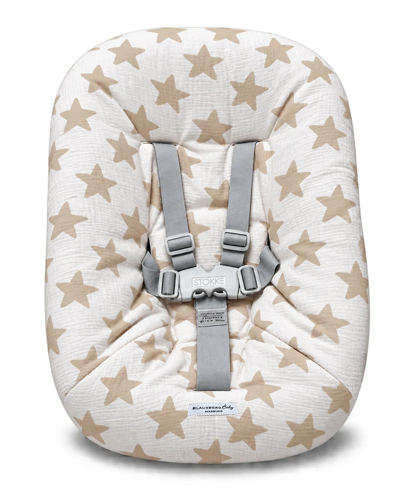 Stokke Tripp Trapp Newborn Set Bezug aus Musselin - Beige Weiss Sterne