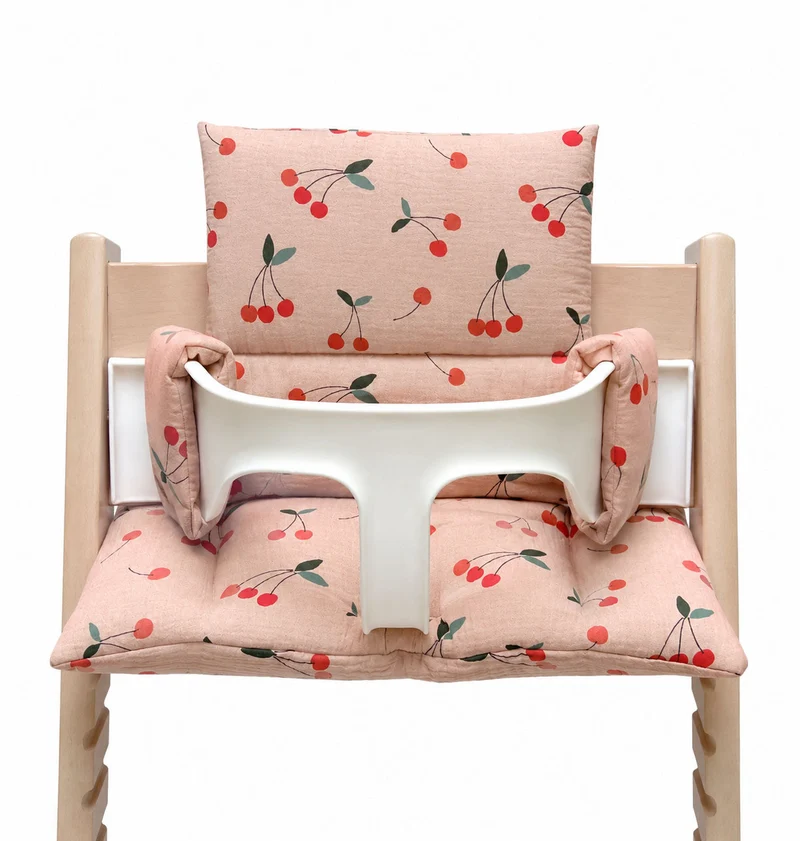 Sitzkissen Set Stokke für Tripp Trapp Hochstuhl aus 100% Musselin – für´s erste Sitzen ab 6 Monaten - Beige Taube