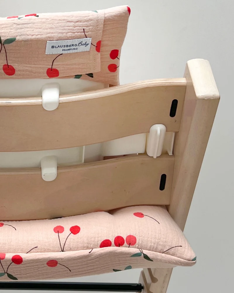 Sitzkissen Set Stokke für Tripp Trapp Hochstuhl aus 100% Musselin – für´s erste Sitzen ab 6 Monaten - Beige Taube