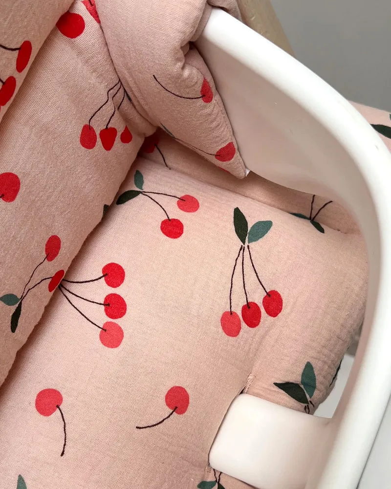 Sitzkissen Set Stokke für Tripp Trapp Hochstuhl aus 100% Musselin – für´s erste Sitzen ab 6 Monaten - Beige Taube