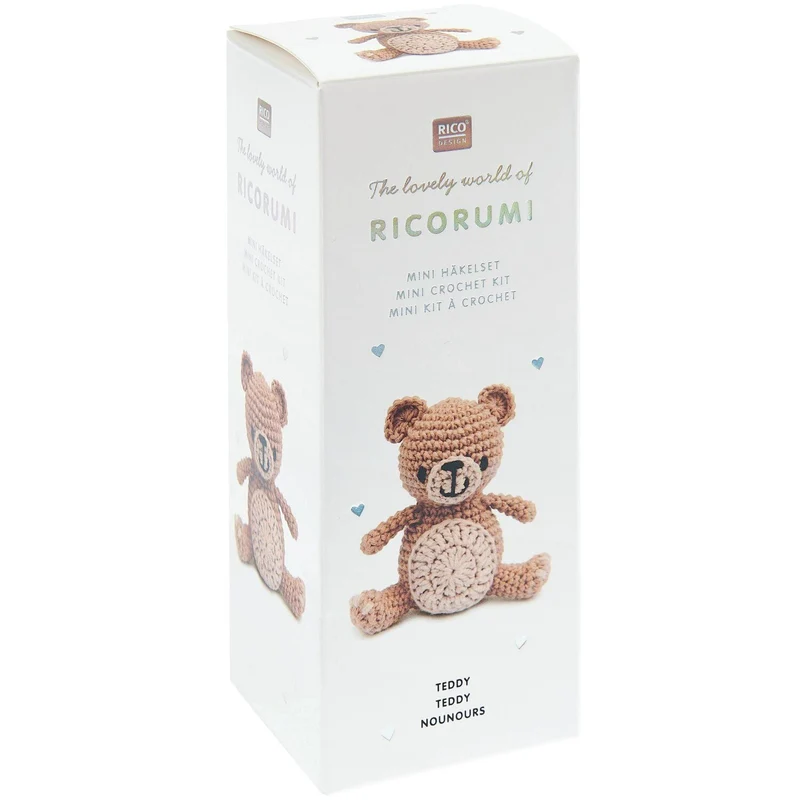 Amigurumi Häkelset Teddy Bär – Ricorumi Mini Easy – inkl. Anleitung & Zubehör