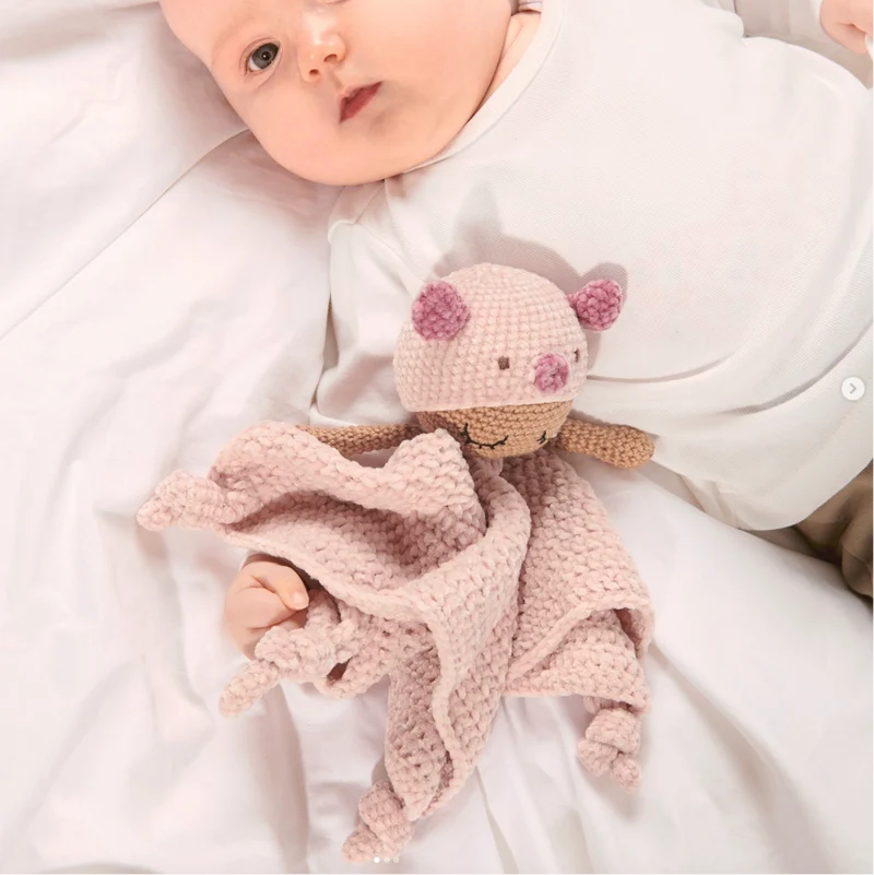 Ricorumi Häkelset Baby Blankies Rosa Schweinchen