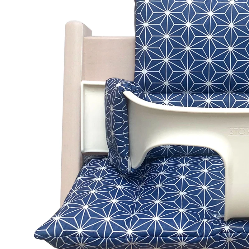 MIT NAMENS-STICKEREI - Tripp Trapp Sitzkissen Happy Star Blueberry Blau Personaliert