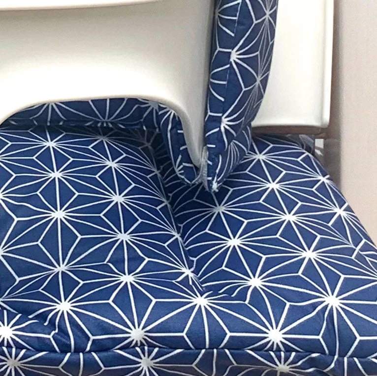 MIT NAMENS-STICKEREI - Tripp Trapp Sitzkissen Happy Star Blueberry Blau Personaliert