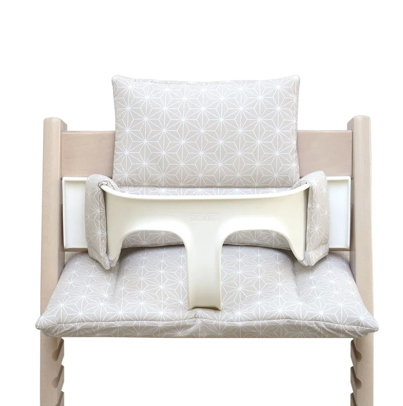 MIT NAMENS-STICKEREI - ABWASCHBAR Tripp Trapp Sitzkissen Happy Star Beige Personalisierbar