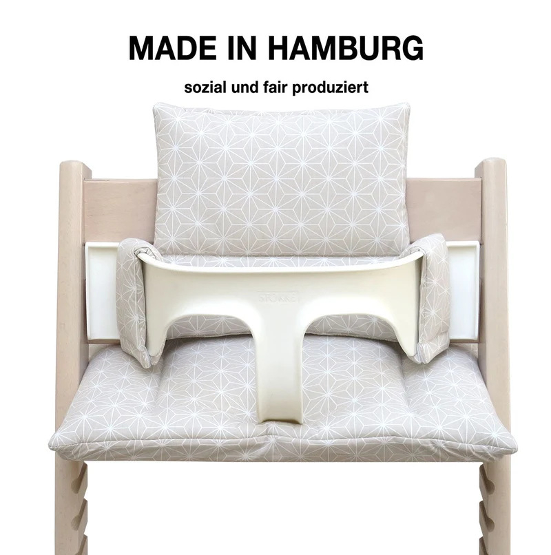 MIT NAMENS-STICKEREI - ABWASCHBAR Tripp Trapp Sitzkissen Happy Star Beige Personalisierbar