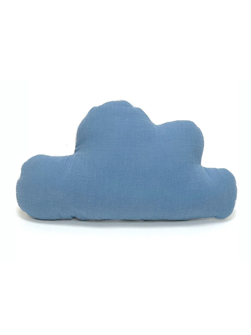 Kissen personalisiert mit Namen Baby - Musselin Kornblumenblau