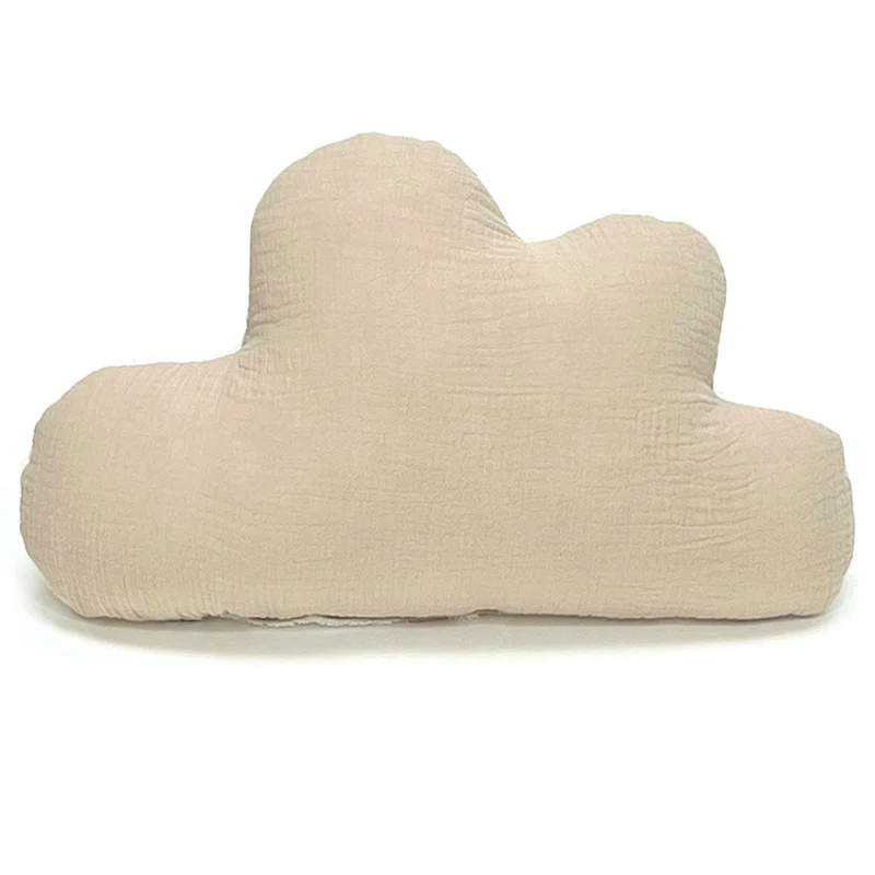 Kissen personalisiert mit Namen Baby - Musselin Beige