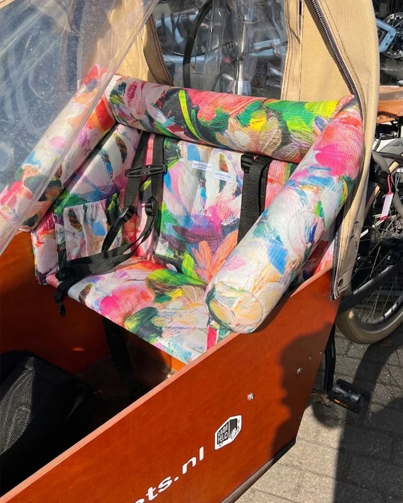 Bakfiets Lastenrad Kissen, Zubehör, Sitzpolster wetterfest - Leinwand Bunt