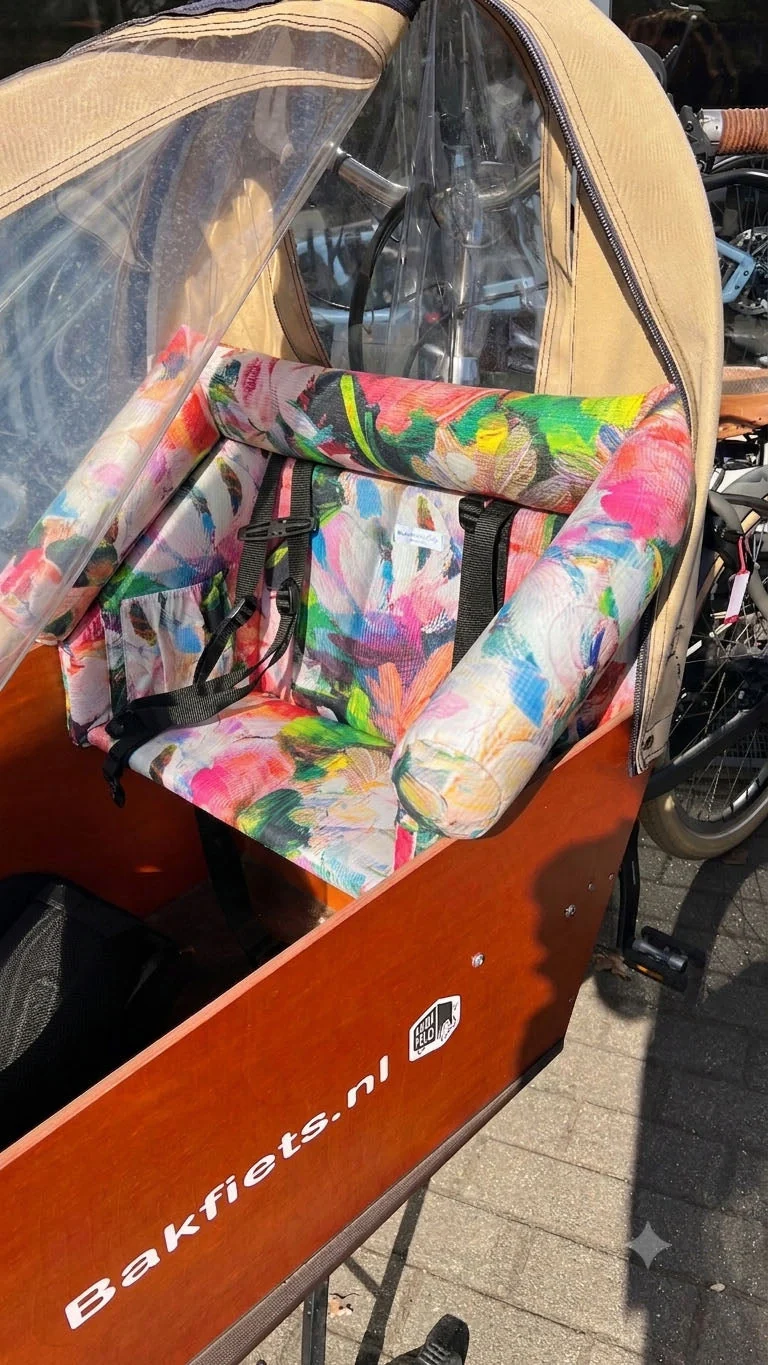 Bakfiets Lastenrad Kissen, Zubehör, Sitzpolster wetterfest - Leinwand Bunt