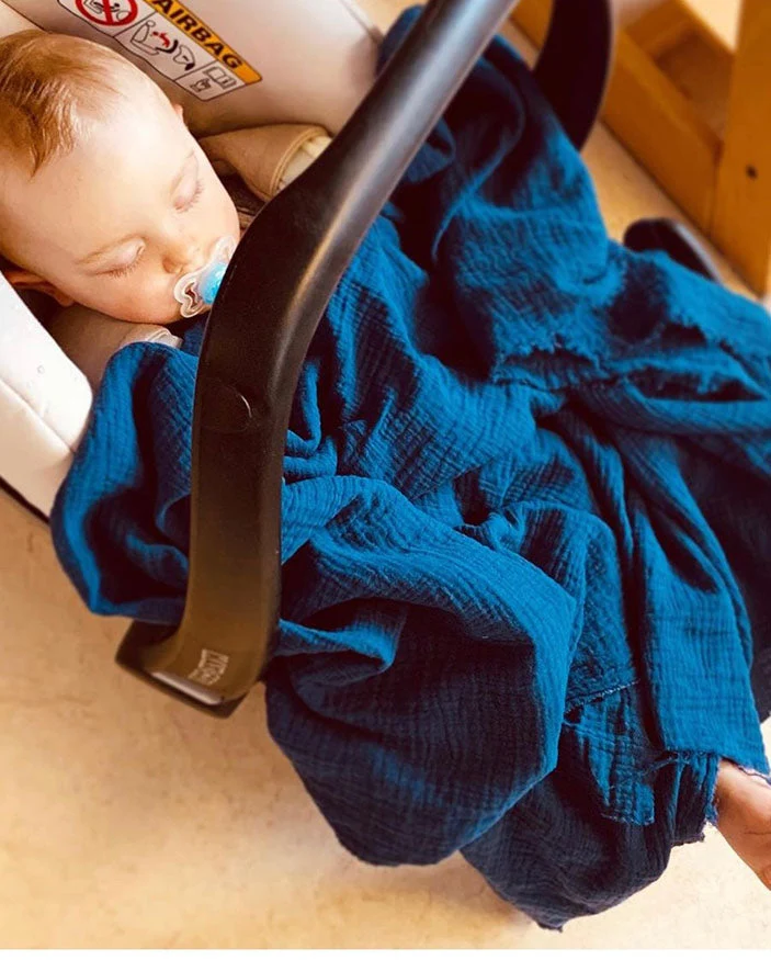 Musselin Tuch Blau