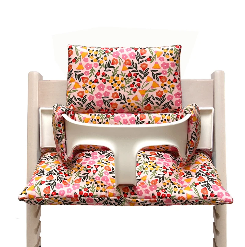 Sitzkissen Set für Stokke Tripp Trapp® ABWASCHBAR - Happy Flower Pink