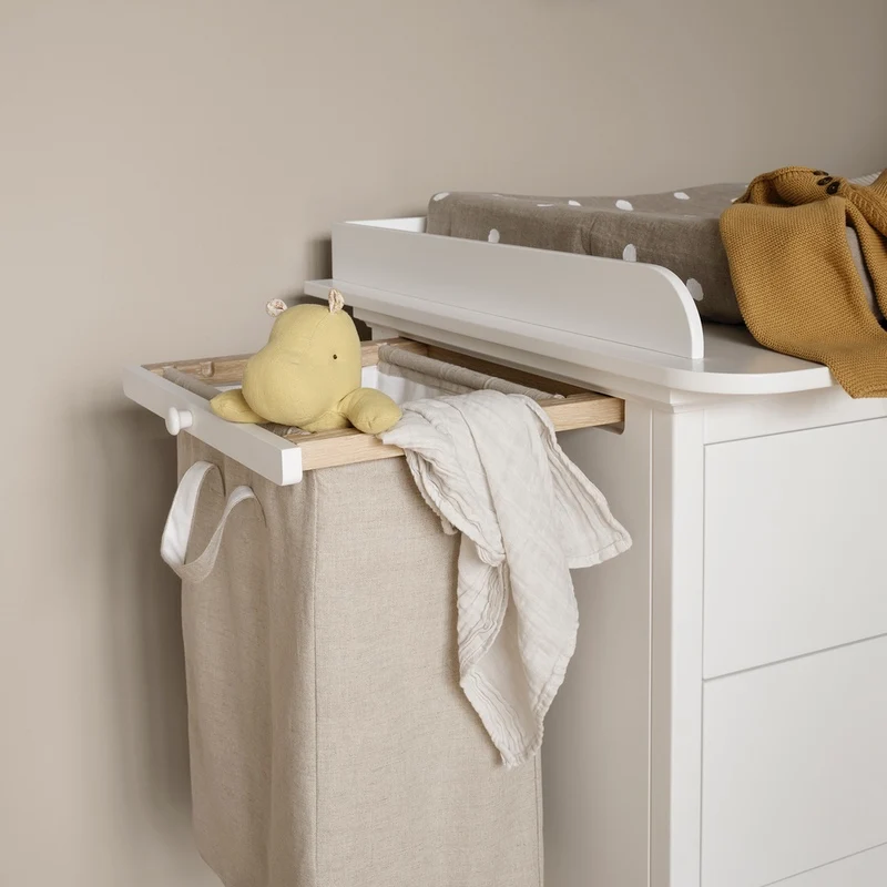 Oliver Furniture Seaside Wickelkommode mit 6 Schubladen inkl. Auszüge und Wäschesack Weiss