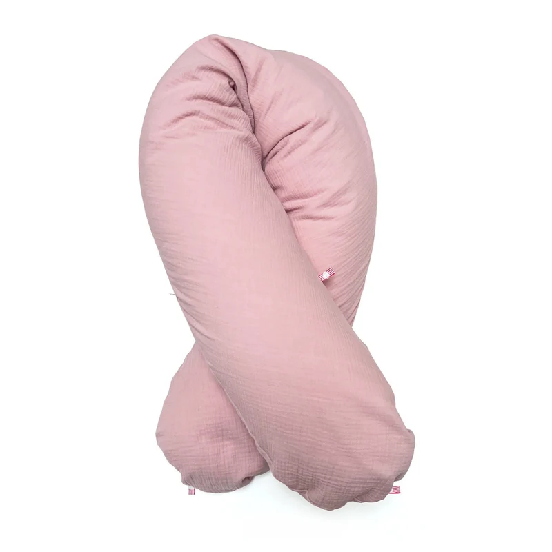 "Das Original" Theraline Stillkissen inkl. Musselin Bezug (190 cm x 38 cm) - Blush Rosa