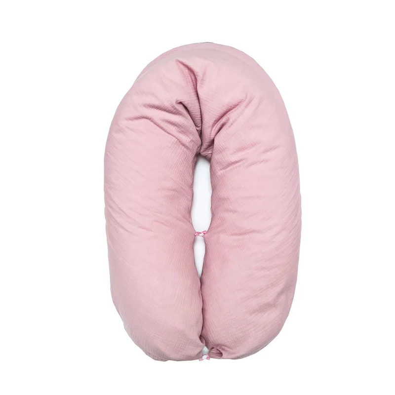 "Das Original" Theraline Stillkissen inkl. Musselin Bezug (190 cm x 38 cm) - Blush Rosa