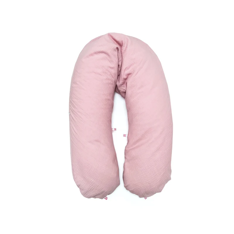 "Das Original" Theraline Stillkissen inkl. Musselin Bezug (190 cm x 38 cm) - Blush Rosa