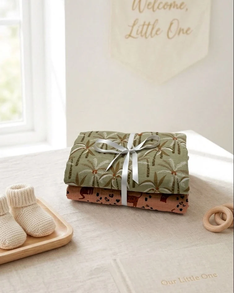Tuch Schnuffeltuch Musselintuch Set Dschungel Tiger Salbei