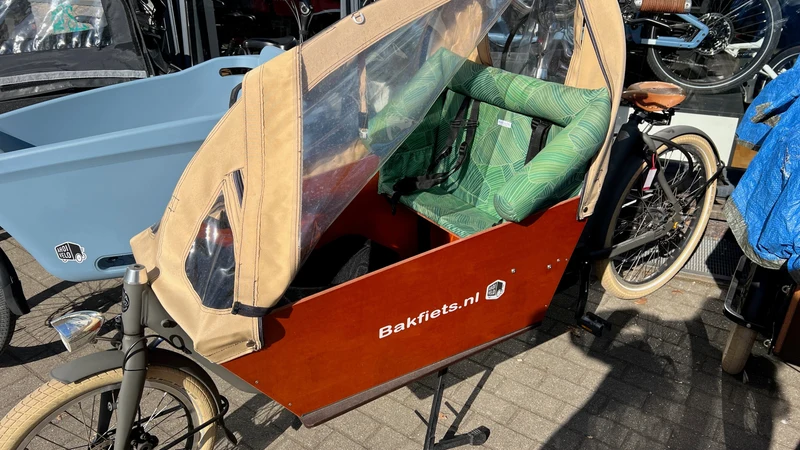 Bakfiets Lastenrad Kissen, Zubehör, Sitzpolster wetterfest - Blätter Dunkelgrün Salbei