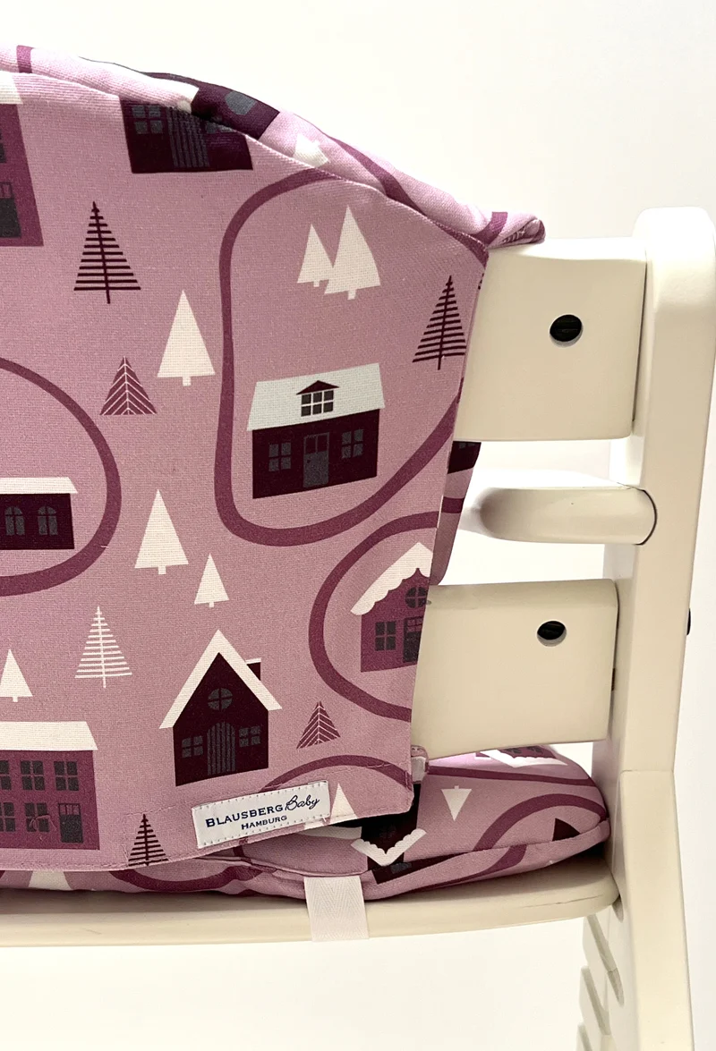 Sitzkissen Set für Hauck Alpha Weihnachten Schnee Rosa