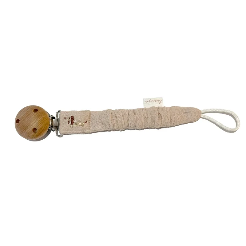 Leevje -Schnullerkette Pacifier Clip 'Cappuccino'