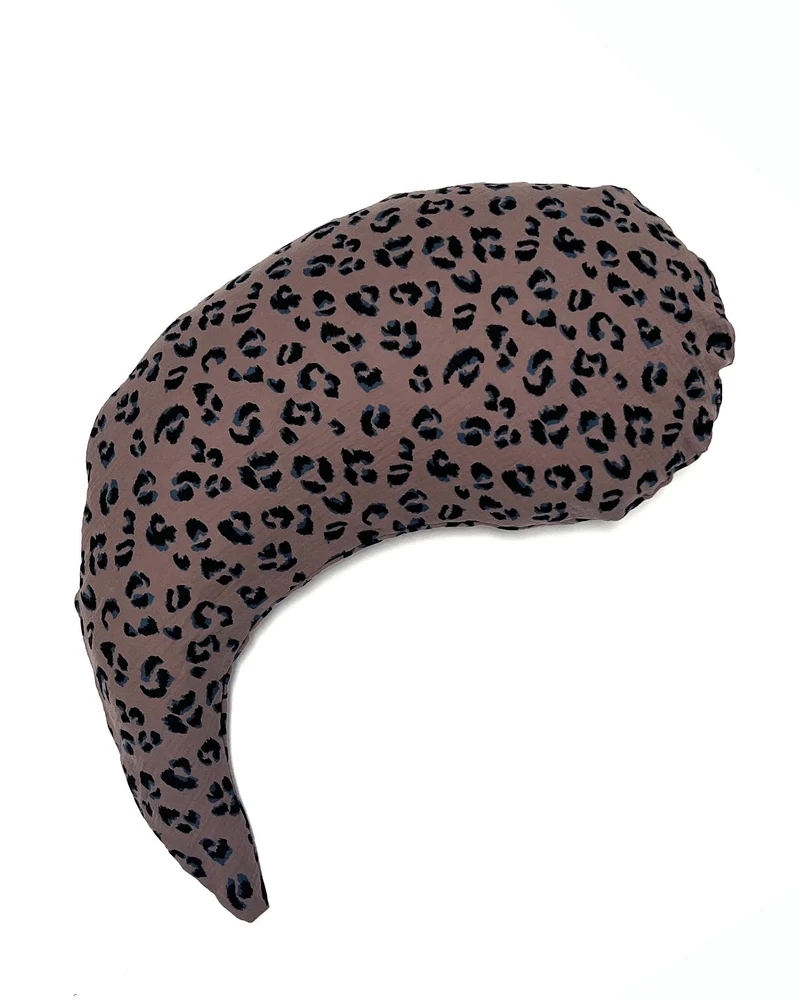 Yinnie Theraline Stillkissen inkl. Bezug Musselin (135 cm x 35 cm) Panther Taupe Grau
