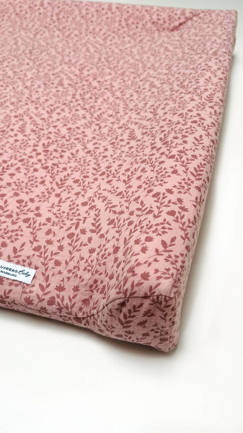 Musselin Bezug für Wickelauflage / Wickelunterlage Vädra von IKEA Blush Blume div. Größen
