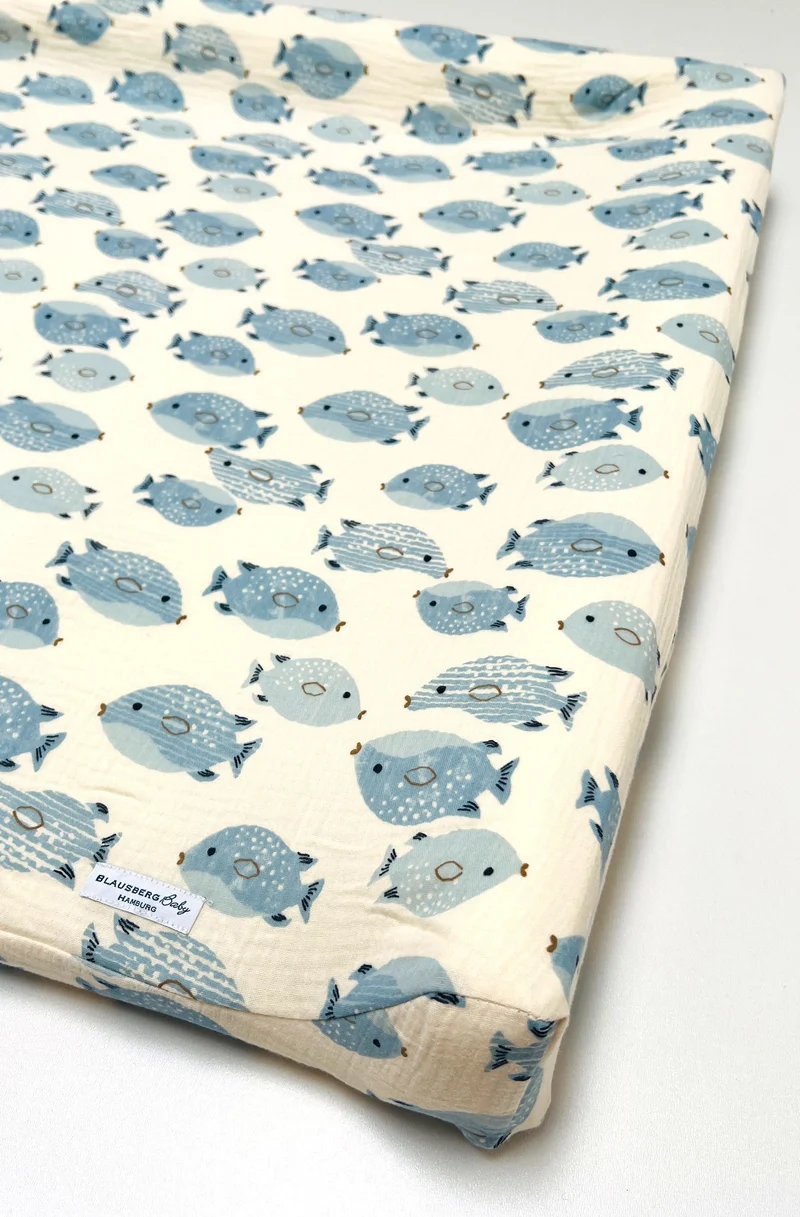 Musselin Bezug für Wickelauflage / Wickelunterlage Vädra von IKEA Fisch Beige