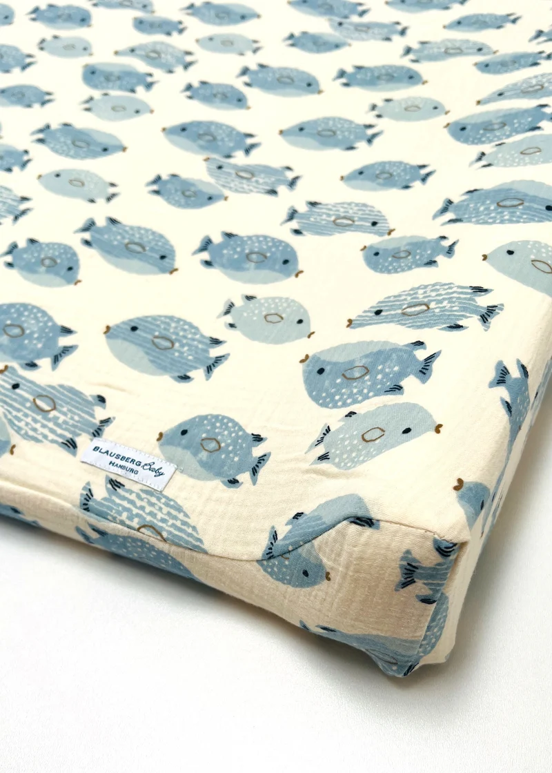 Musselin Bezug für Wickelauflage / Wickelunterlage Vädra von IKEA Fisch Beige