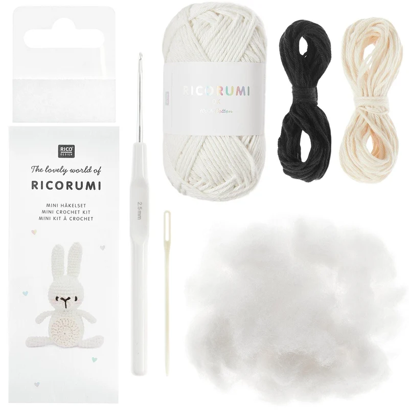 Amigurumi Häkelset Hase – Ricorumi Mini Easy – inkl. Anleitung & Zubehör