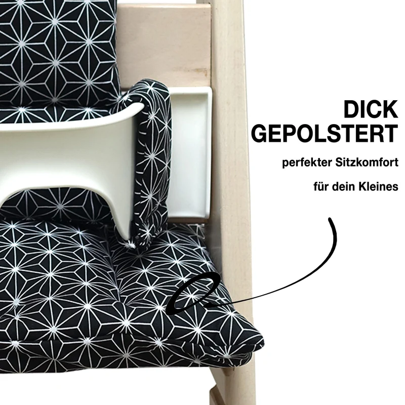 Tripp Trapp Sitzkissen Set Happy Star Schwarz