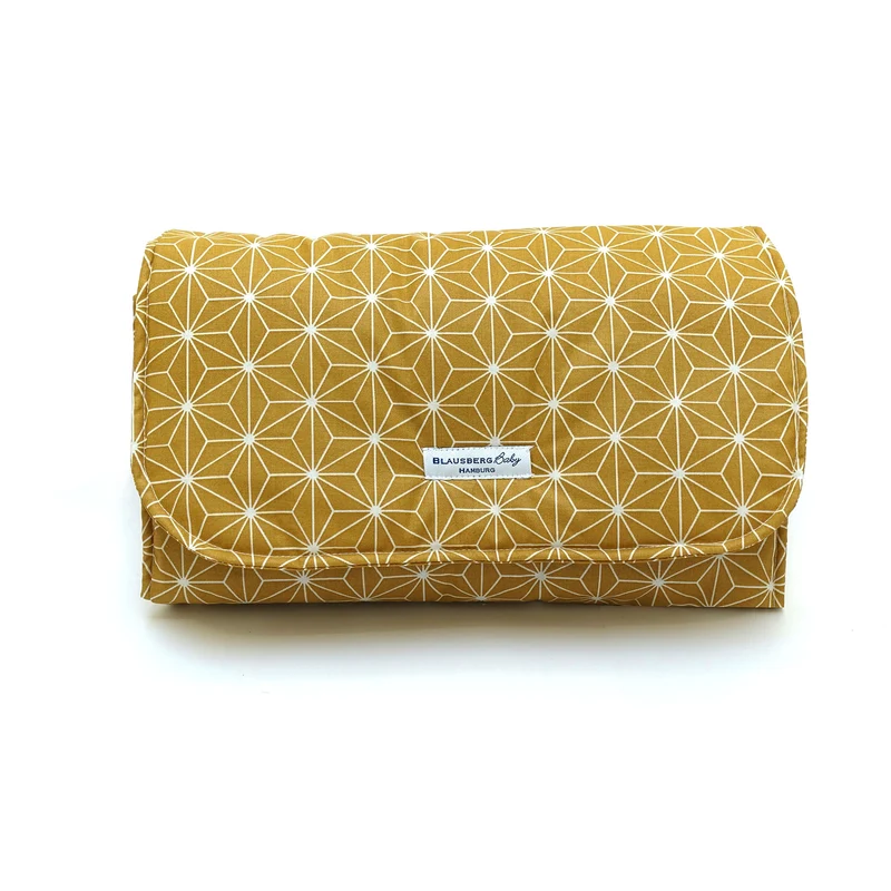 Wickeltasche Windeltasche mit Wickelunterlage für unterwegs ABWASCHBAR Happy Star Gelb