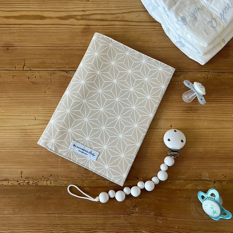 U-Heft-Hülle Happy Star Beige Abwaschbar