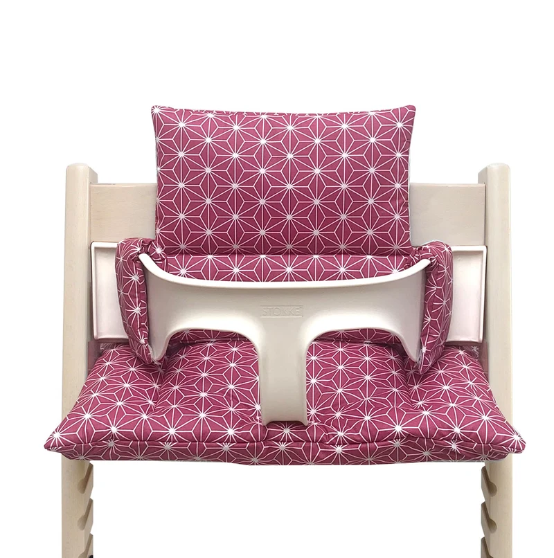 Sitzkissen Set für Stokke Tripp Trapp® ABWASCHBAR - Happy Star Cranberry Rot