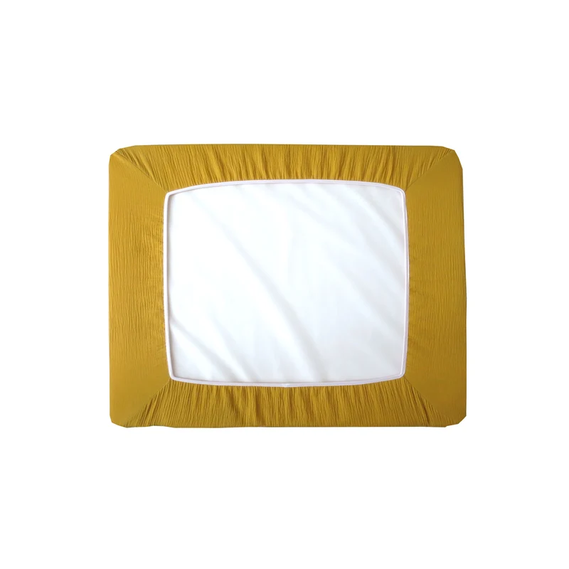 Musselin Bezug für Wickelauflage / Wickelunterlage 70x85 cm Senf Gelb